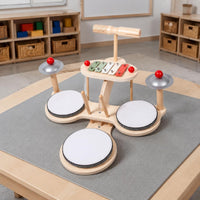 Wooden Drum Xylophone Set Educational Toy Wooden Drum Set Fine Motor Skills Musical Percussion Table for Toddlers