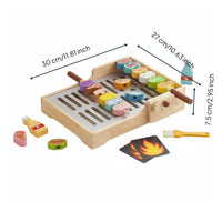 Kids Barbecue Play Set Manual Crank Kids Grill Set Realistic Design for Playroom