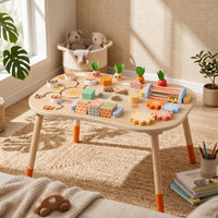 Hand-Eye Coordination Table Early Cognition Wooden Learning Activity Desk Stable Base