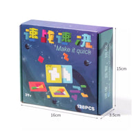 128 Pieces Speed Brain Teaser Game 2-Player Battle Mode Block Brain Teaser Game