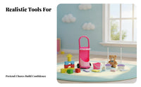 Kids Broom and Mop Set Role-Playing Fun Toy Cleaning Cart Set Educational Childrens Cleaning Tools for Girls, Young Children