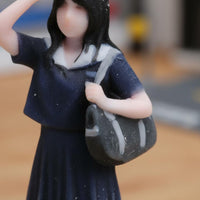 Girl with Backpack Figurine Highly Detailed 1:64 Scale Figure Set Hand Painted