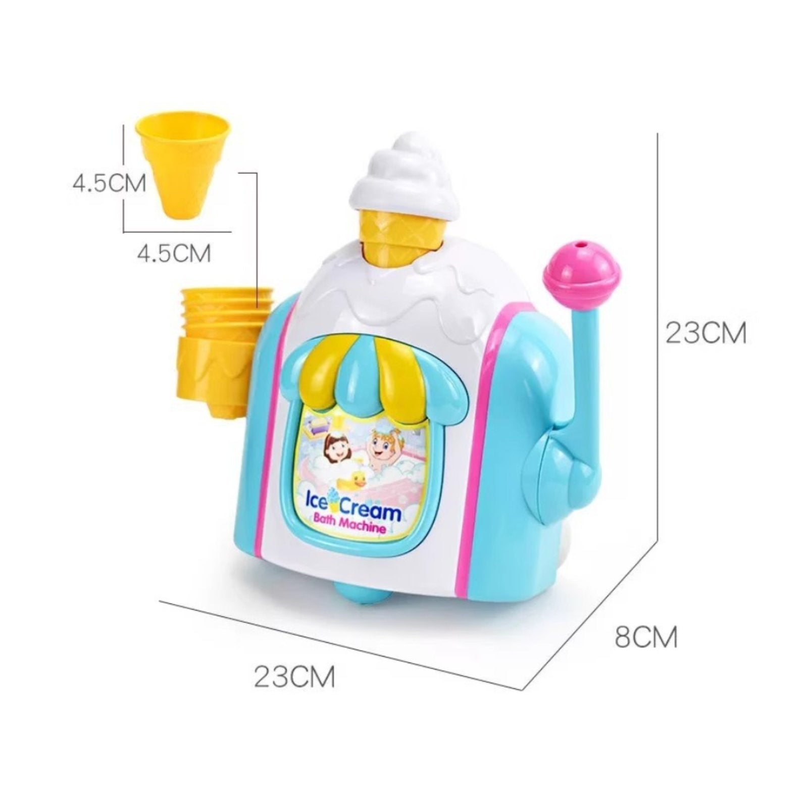 Ice Cream Bubble Maker Cute Design Ice Bath Foam Toy Material Bubble Bath Machine for Infants