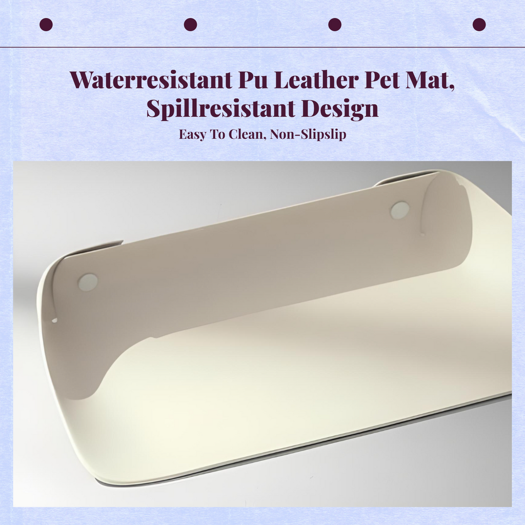 Water-resistant Pet Feeding Mat for felines and Dogs – Non-slip PU Leather Pet Food Tray, Easy to Clean, Oil-resistant Bowl Pad for Floor Protection, Prevents Spills