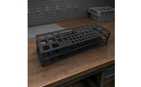 Hobby Tool Rack Matte Black Slanted Tool Stand uncoveredFrame for Model Makers