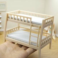 Miniature Double Bed DIY Dollhouse Bunk Bed Detailed Craft for Photo Props
