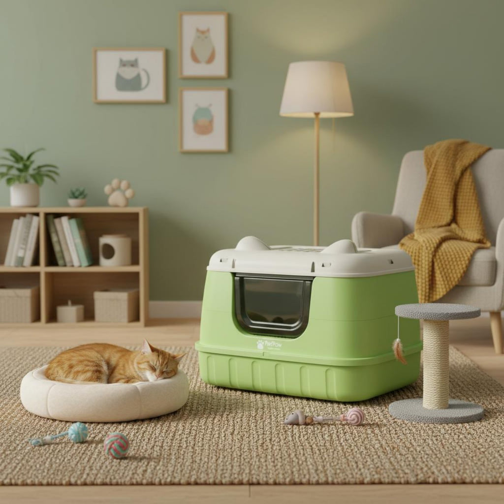 Enclosed Litter Box Privacy Covered Litter Box Odor Control
