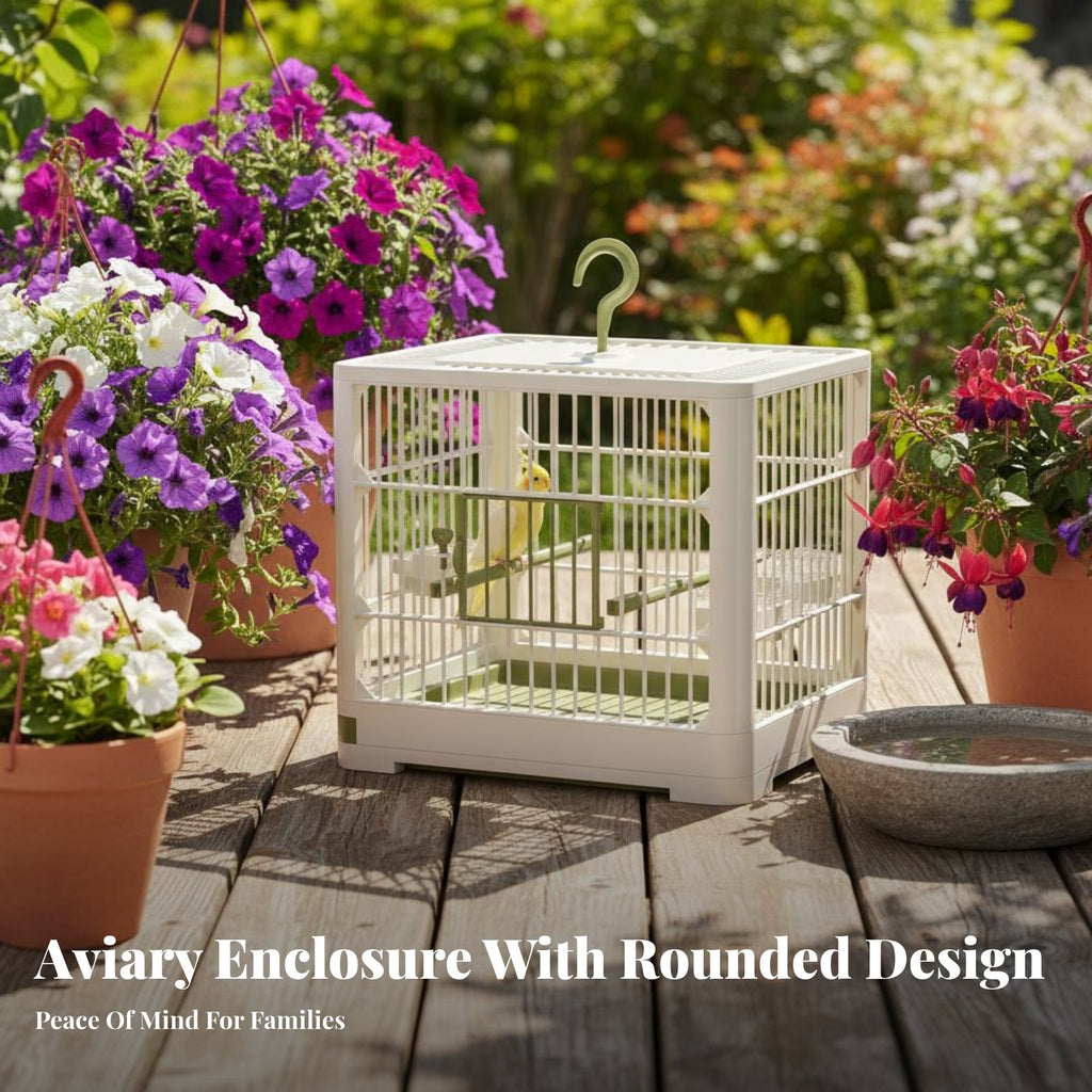House-Shaped Aviary Villa Design avian enclosure Easy to Clean for Living Room, Patio