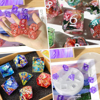 Resin Dice Mold Kit Easy to Clean DIY Dice Casting Kit Clear Etched Numbers