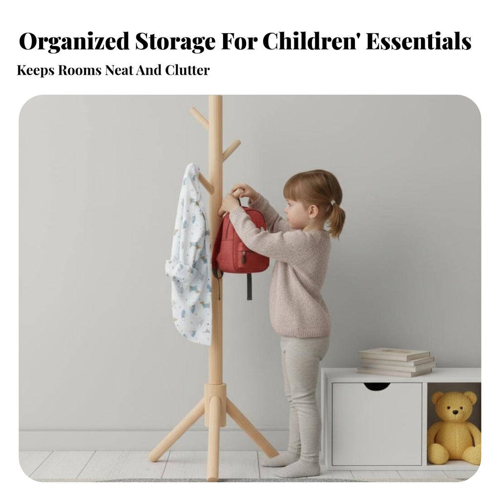 kids' Clothes Tree Floor-Standing Coat Stand Cartoon Design for Children, Adults
