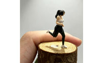 Miniature Running Woman Statue Realistic Running Woman Miniature Dimensional Decor for Model Display