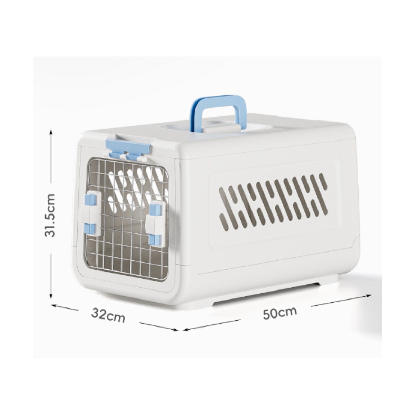 Airline Pet Carrier Top Handle Cat Travel Crate Spacious Interior for Car Rides