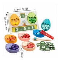 Dinosaur Egg Sorter Fine Motor Skills Bead Sorting Toy Wood Math Activity Set for Children, Kids