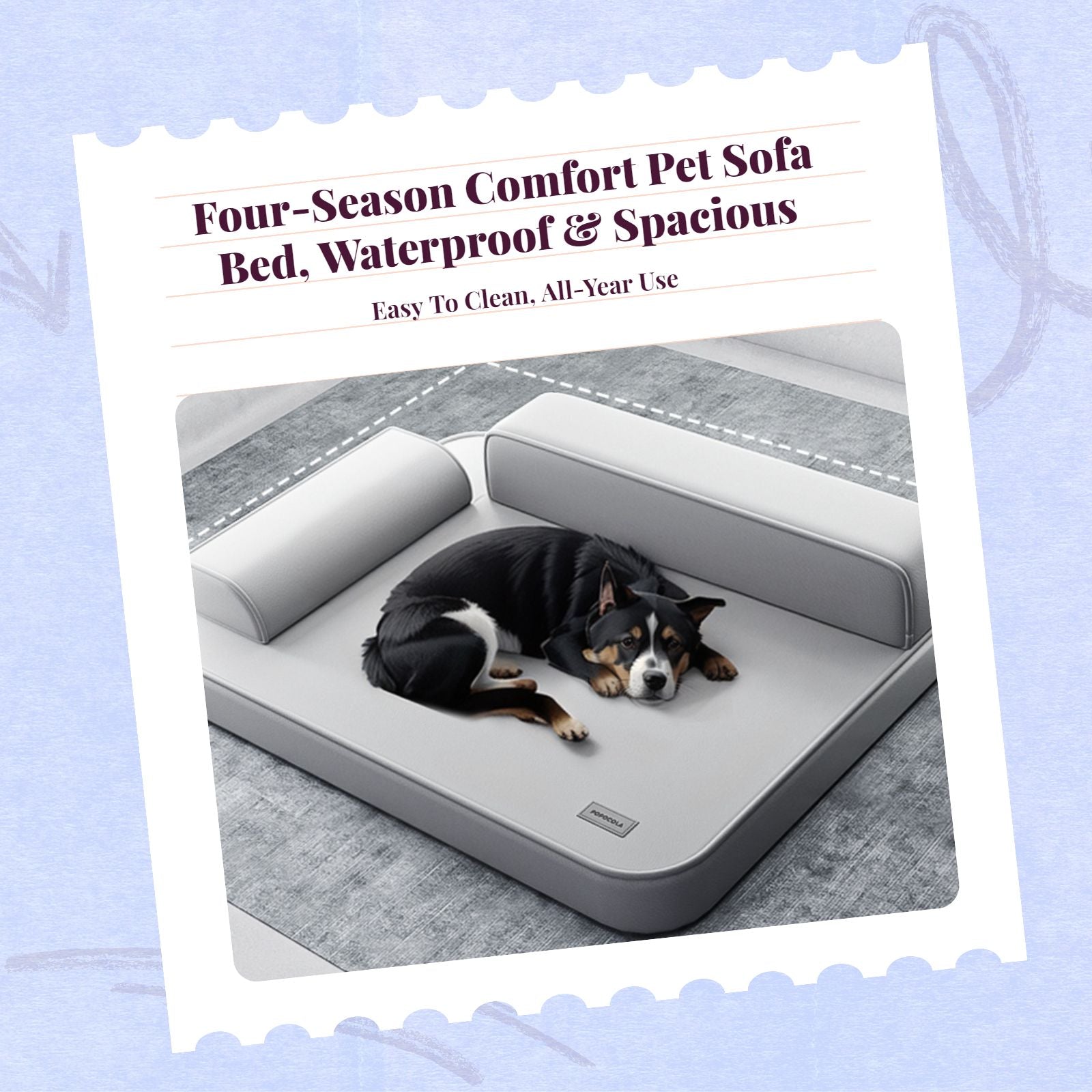 Orthopedic waterproof dog bed