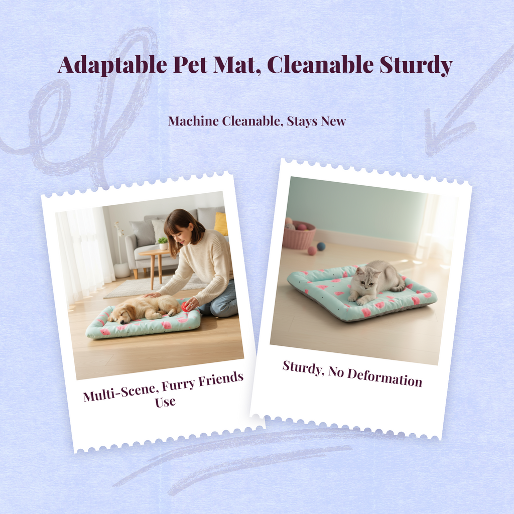 Leak-Resistant Absorbent Pet Bed Mat Round Sleeping Pad