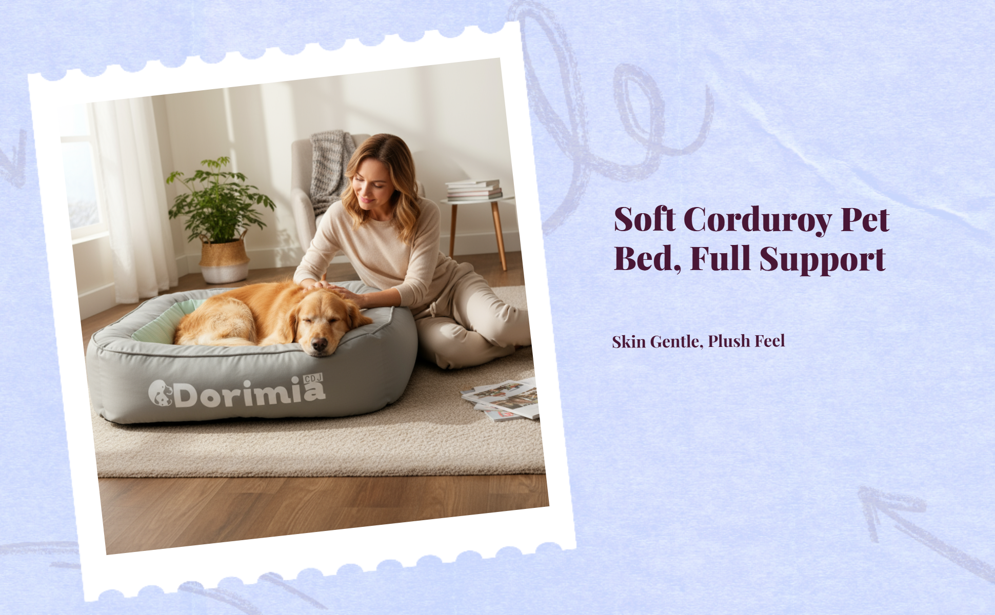 Orthopedic dog bed with removable cover