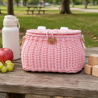 Rattan Basket Backpack Handwoven Woven Kids Backpack Sturdy for Baby Carriage