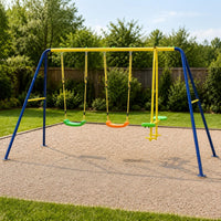 V-Shaped Frame Swing Set Galvanized Children's Swing Set Anti-Slip Supports