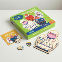 Animal Threading Board Colorful Lacing Practice Board Hand-Eye Coordination