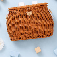 Rattan Basket Backpack Handwoven Woven Kids Backpack Sturdy for Baby Carriage