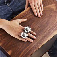 Finger-Mounted Tambourine Hardwood Body Music Gear Elastic Strap