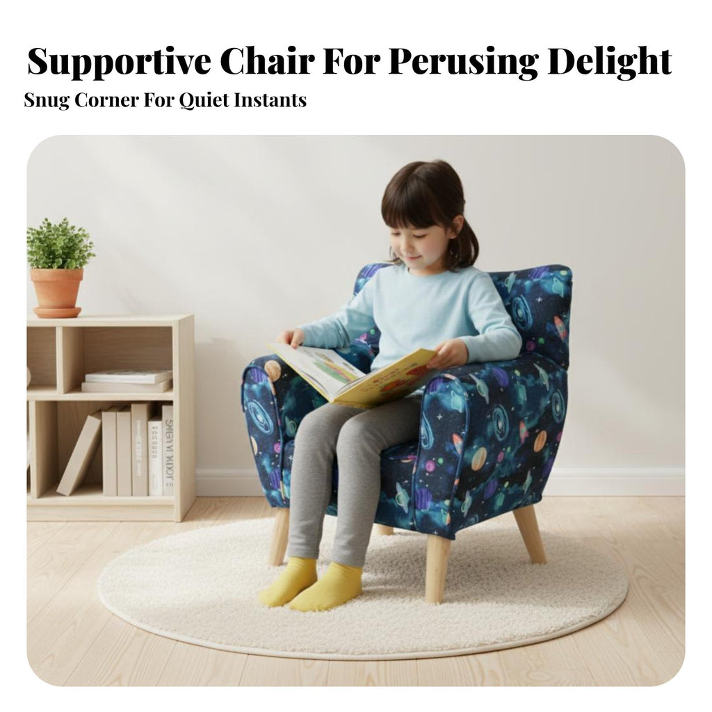 2 Pieces Lunar Couch and celestial body Stool Child-Safe Design literacy Bench