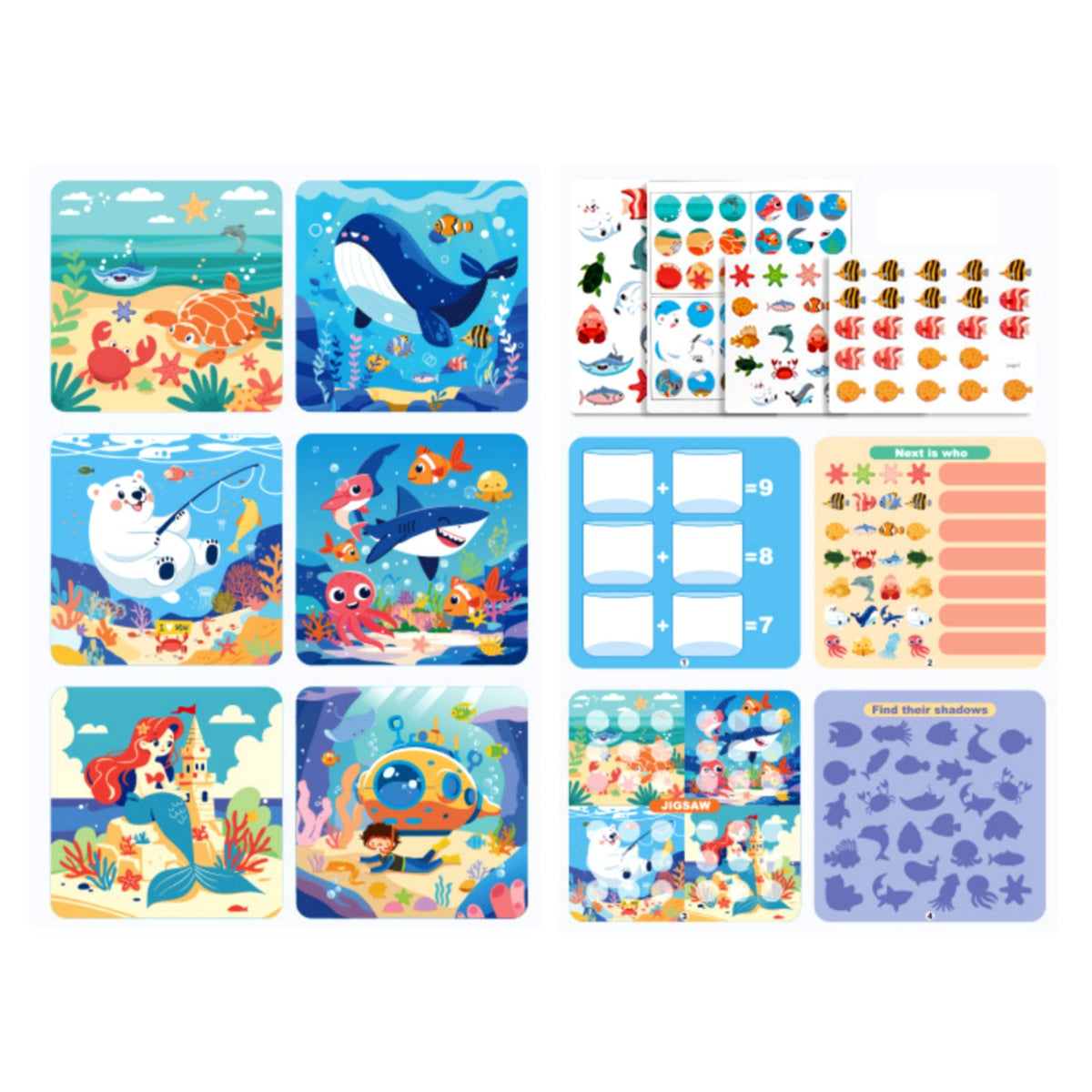 Mystical Wet Drawing Book 3+ Age Water Coloring Book Stickers Included Early Learning Toy for Kids, Preschoolers, Travel, Car Rides