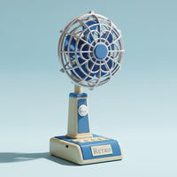 Retro Desk Fan 3 Speed Settings Vintage Design Table Fan Adjustable Tilt Head