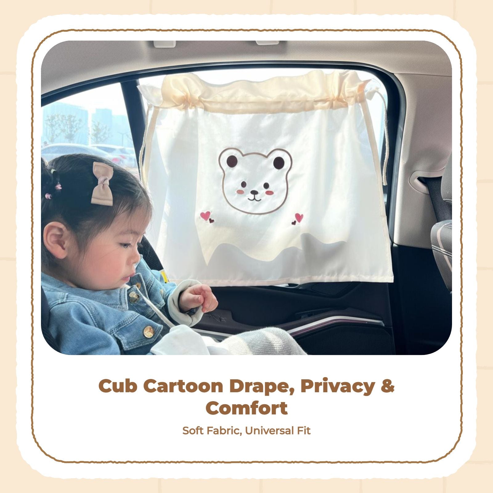 Car Window Shade, Privacy Protection, Sunlight Protection, Infant Sun Shield, Suction holder Screen, Kids Car Window Shield, Easy Installation, Cute Panda Pattern