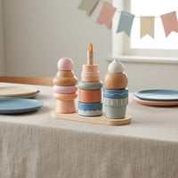 Wooden Dessert Stacker Early Learning Wooden Stacking Game Colorful