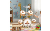 Toy Jazz Drum Kit Early Education Kids Drum Set Cartoon Design for Beginners