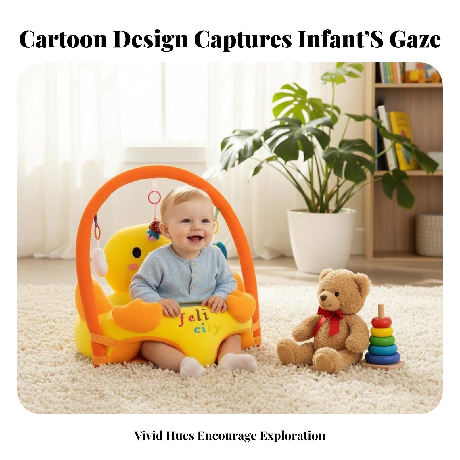 creatureShaped Sit-up Assistant Machine Washable Baby Seat Easy to Wash