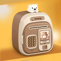 Cartoon Password Piggy Bank Large Capacity Kids Savings Realistic Secure Storage