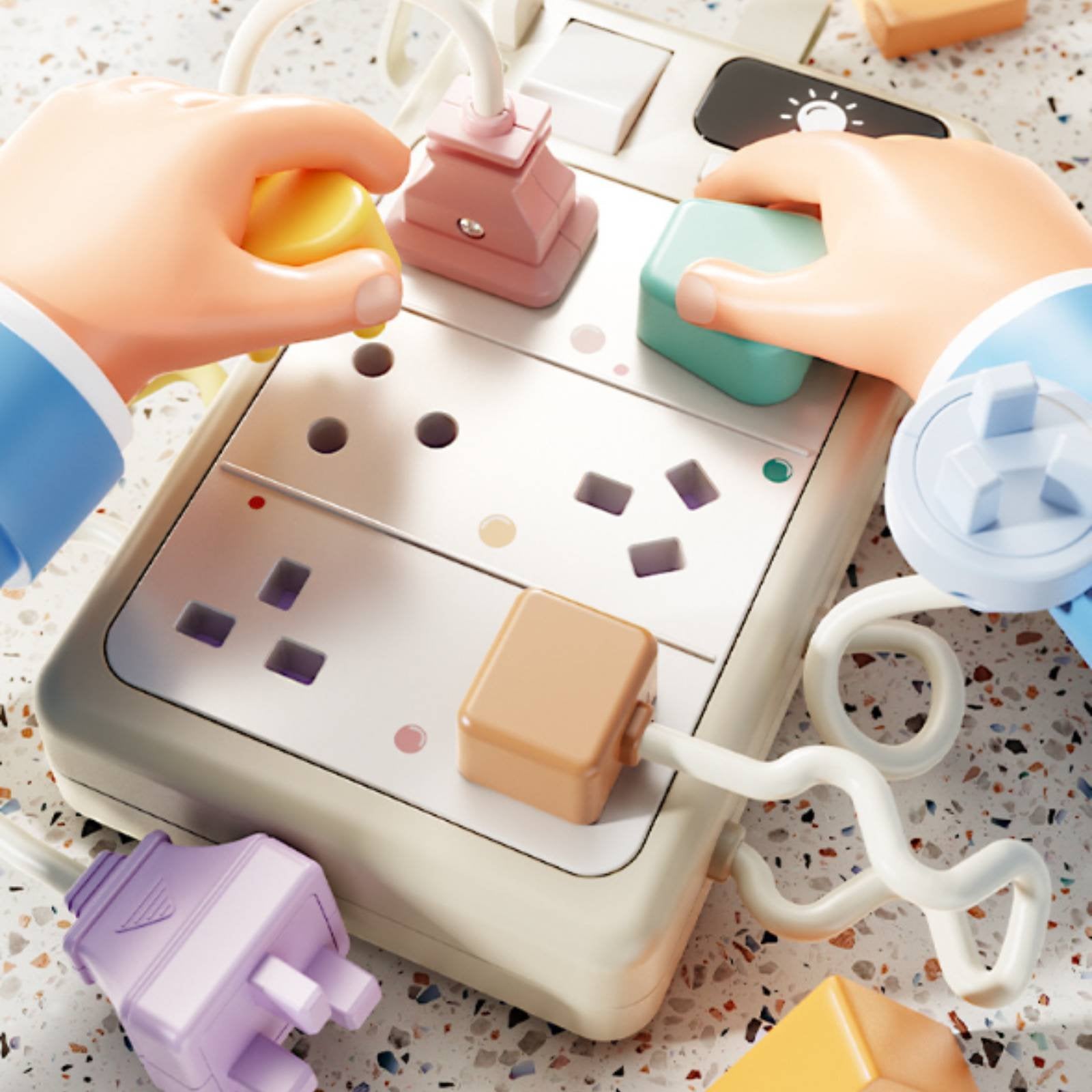 Plug and Socket Toy Hand-Eye Coordination Power Strip Learning Toy for Infants
