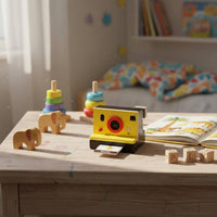 14 Pieces Wooden Camera Play Set Search-and-Find Activities Wooden Camera Toy