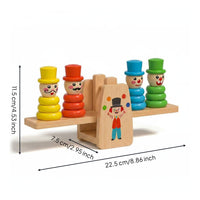 Clown Stacking Balance Toy Color Recognition Wooden Balance Game Polished Edges