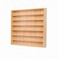 Toy Car Display Rack Natural Wood Partitioned Wooden Cabinet Large Capacity