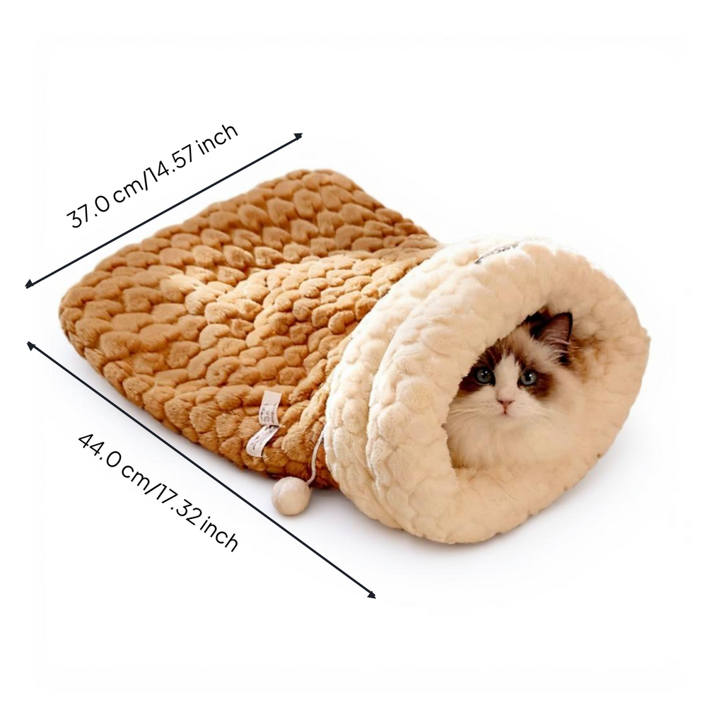 Cat Cave Bed Cozy Indoor Sanctuary Warm Winter Sleeping Bag