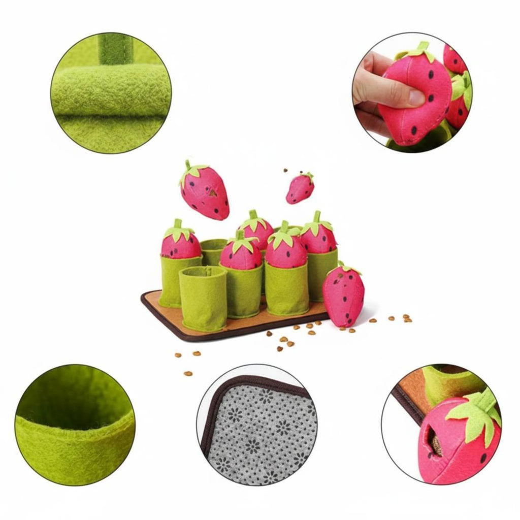 Strawberry Snuffle Mat Mental Stimulation Soft Food Hiding Dog Toy