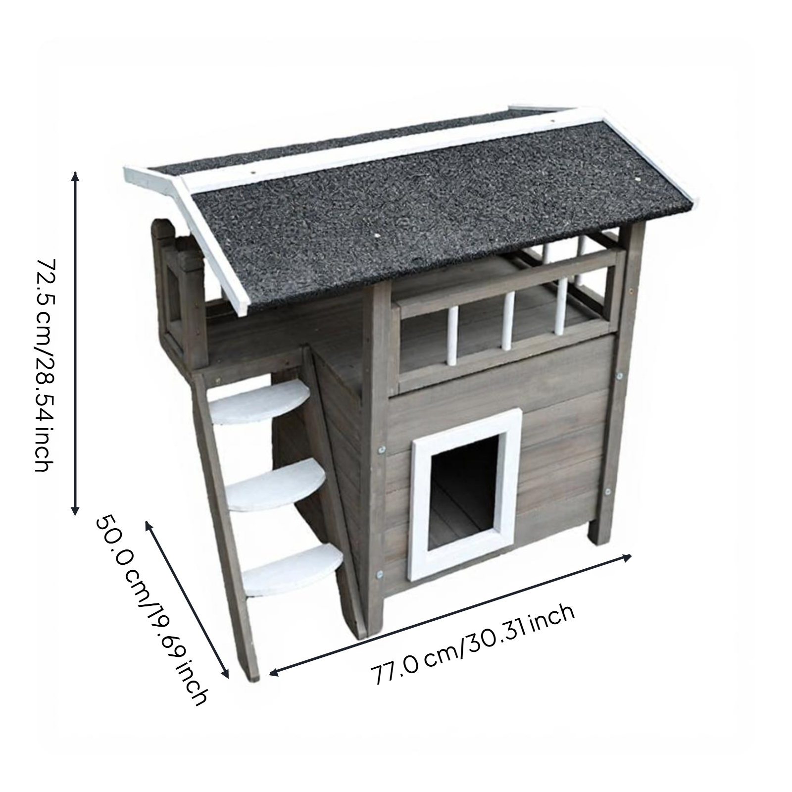 Insulated weatherproof wooden cat house
