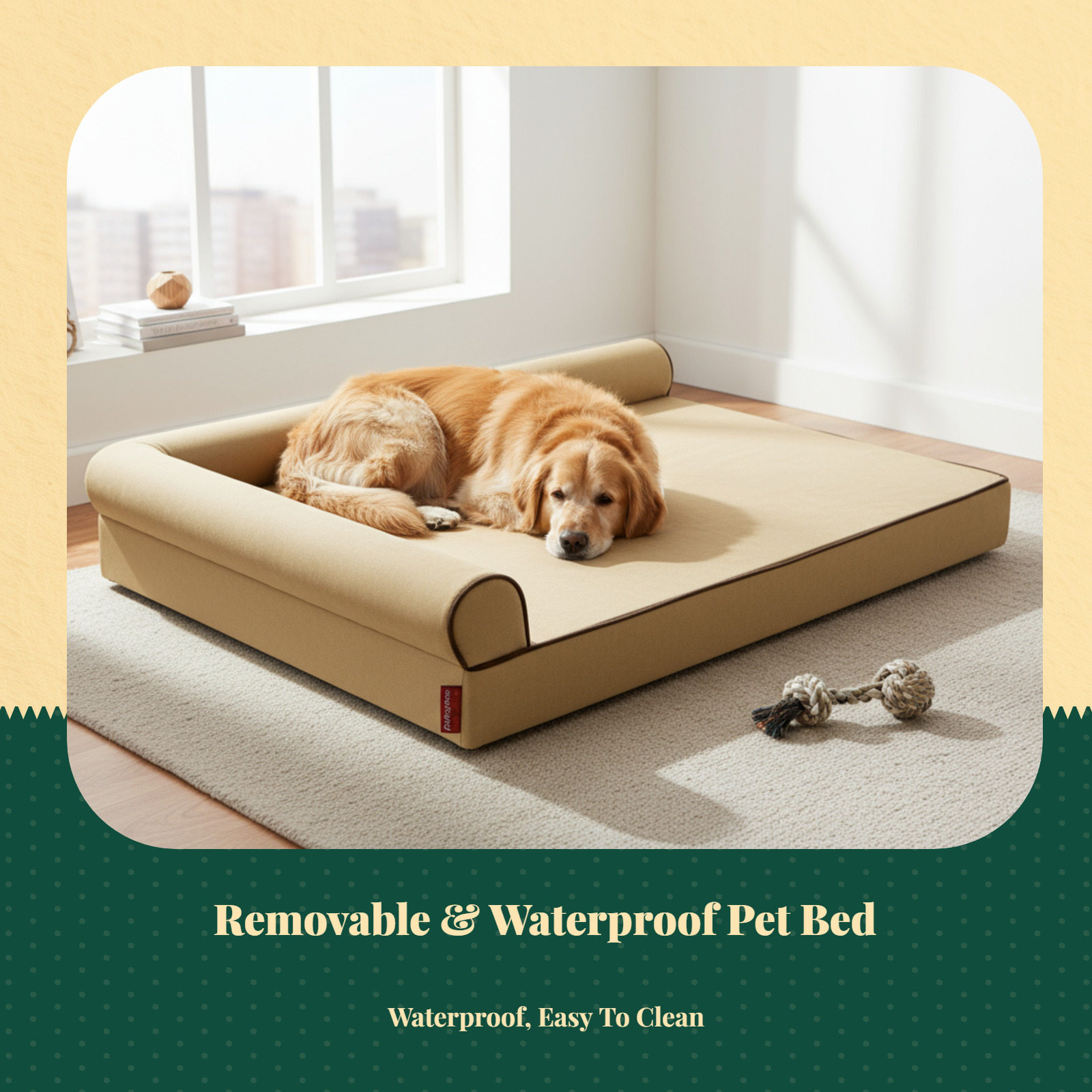 Orthopedic Dog Bed, L-Shaped Pet Sofa, Removable cleanable Cover, Supportive Foam, Large Dogs