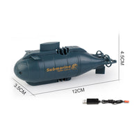 Handheld Control Undersea Craft Streamlined RC Sub Toy Printed Graphics