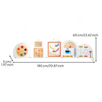 Interactive Sensory Busy Board Wood Child-Led Activity Center Easy to Install Child Development Toy for Children