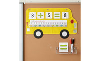 Bus Mathematical Ruler Chart Interactive Addition Subtraction Pocket Chart Wipe-Clean Cards Mathematical Ruler Learning Game for Teachers, Classroom