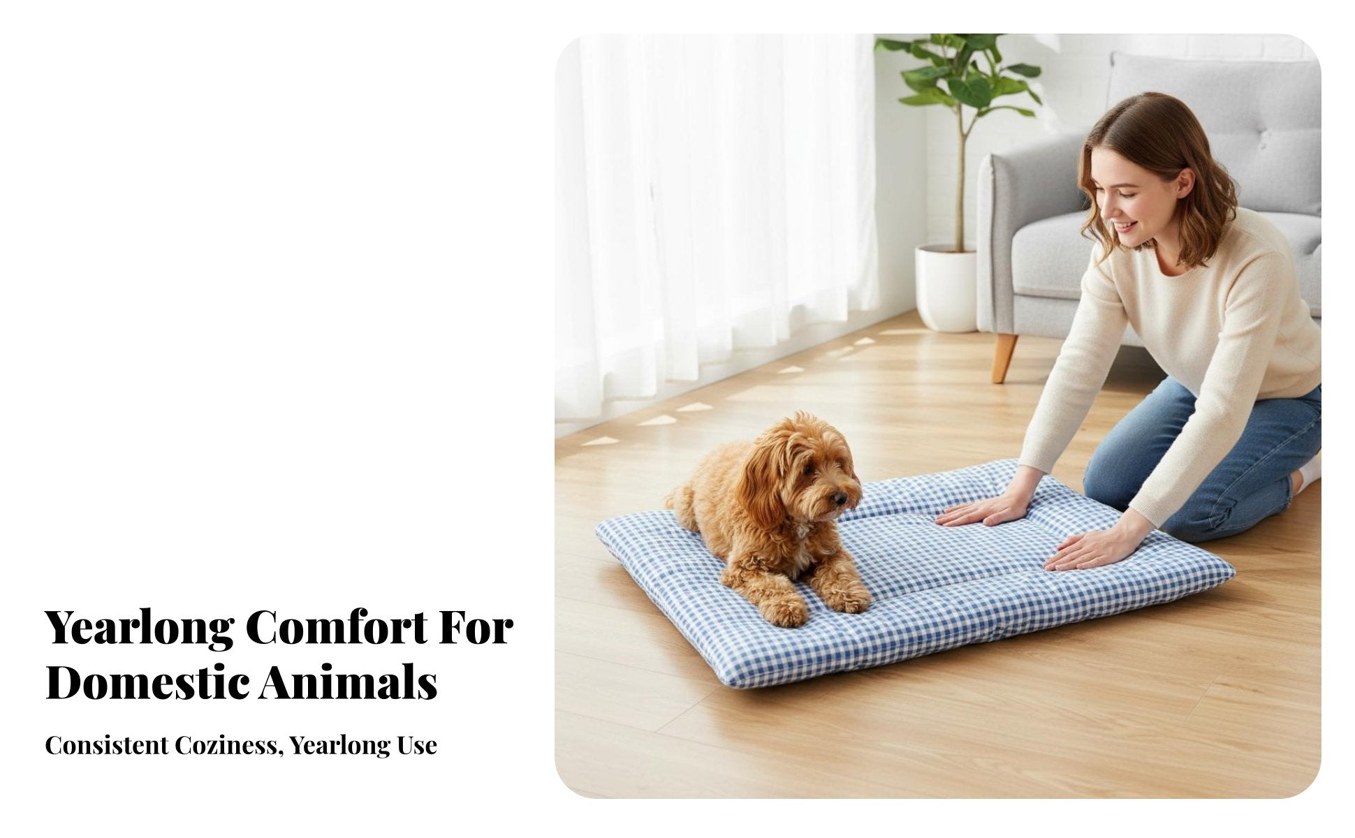 Checkered Pet Mat Machine launderable Crate Liner throughout the year Use for Floor, Travel