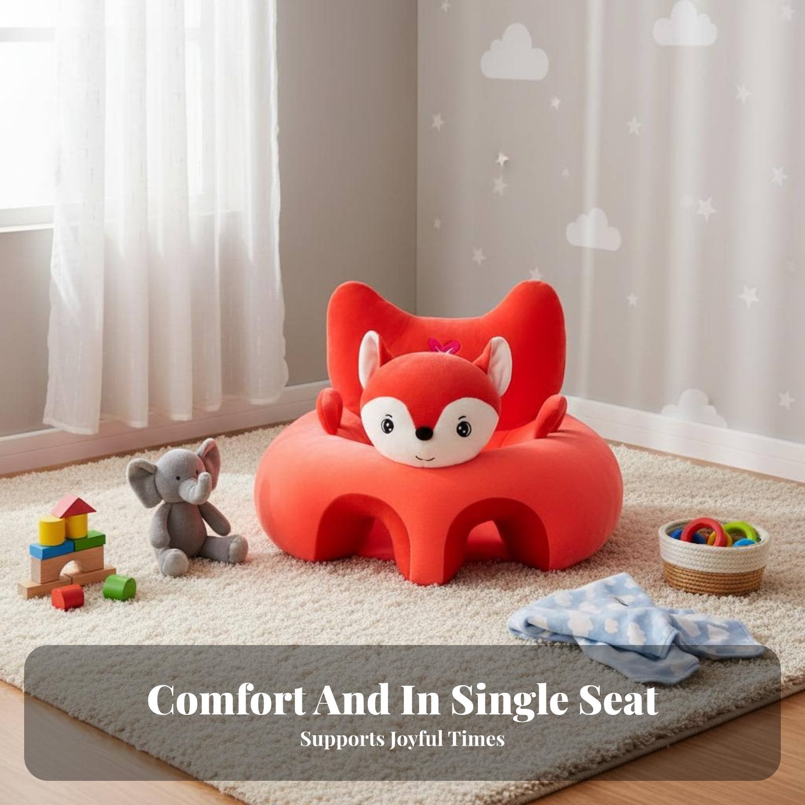 Inflatable Sitting Trainer Portable Infant Floor Chair hands-free for Home, Babies