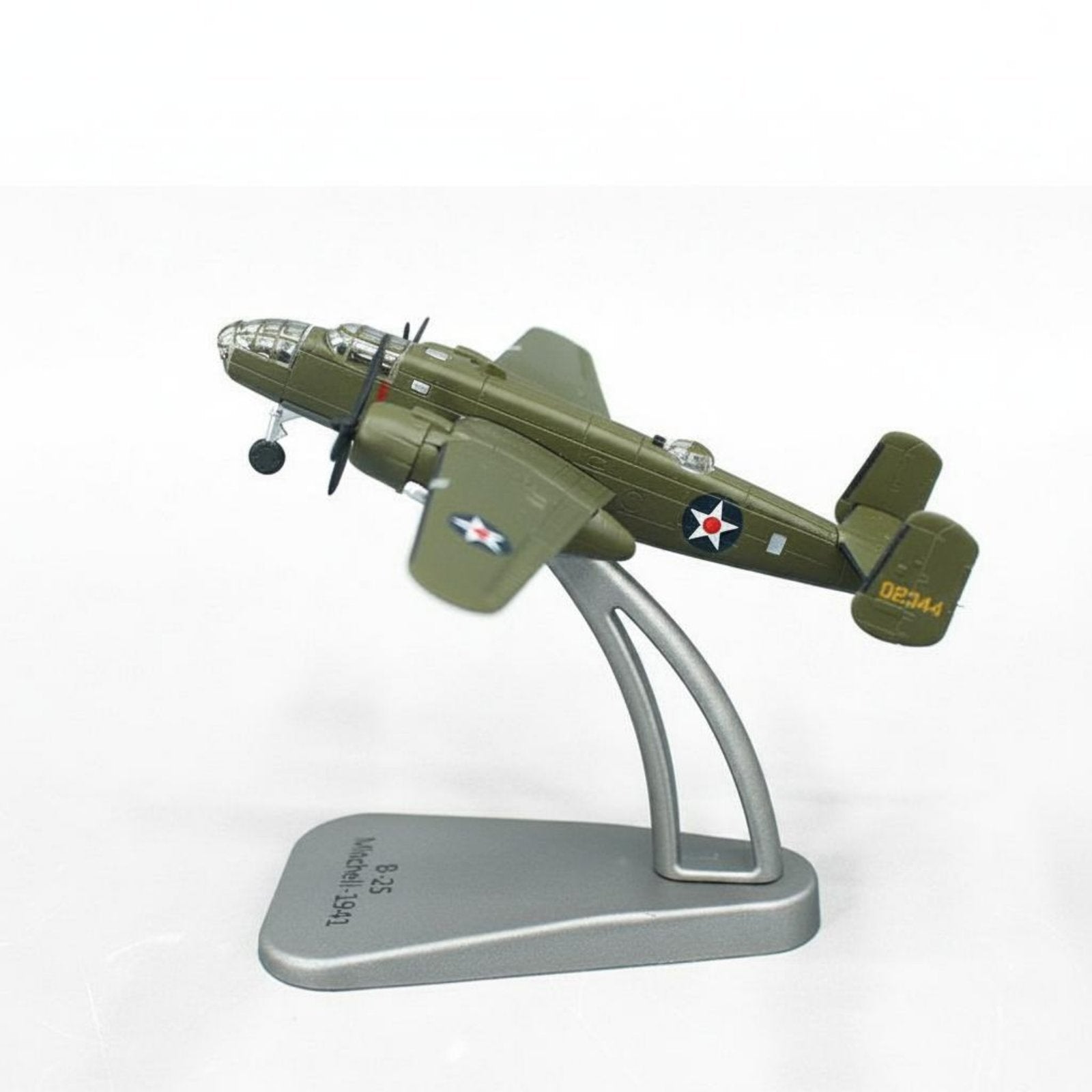 1:144 Scale B-25 Warplane high Detailed WW2 American Warplane Model Collectible Item Alloy Classic Aircraft Model for Collectors