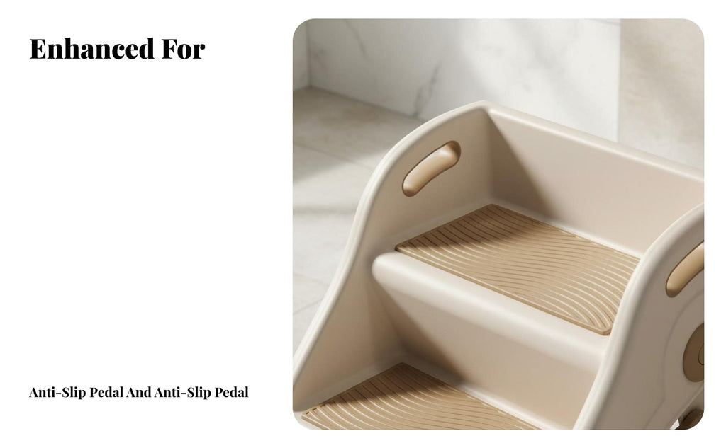 two-levelHeight Toddler Stool two-level Steps Footstool Sturdy & Stable for Bathroom