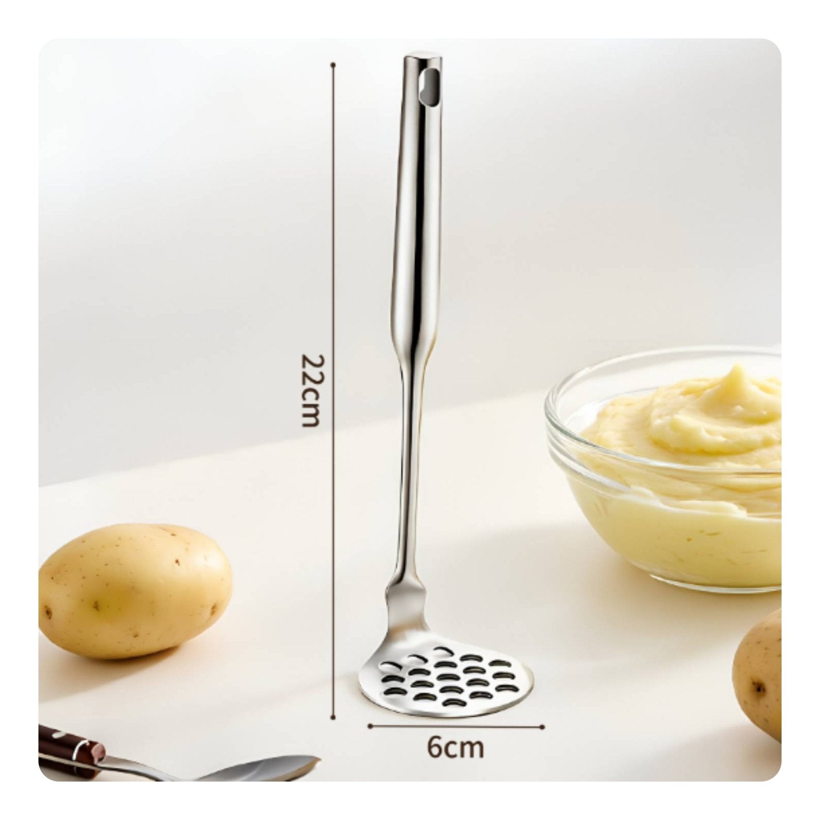 Infant Meal Masher Easy to Clean Household Tool Wood Handle for Infants