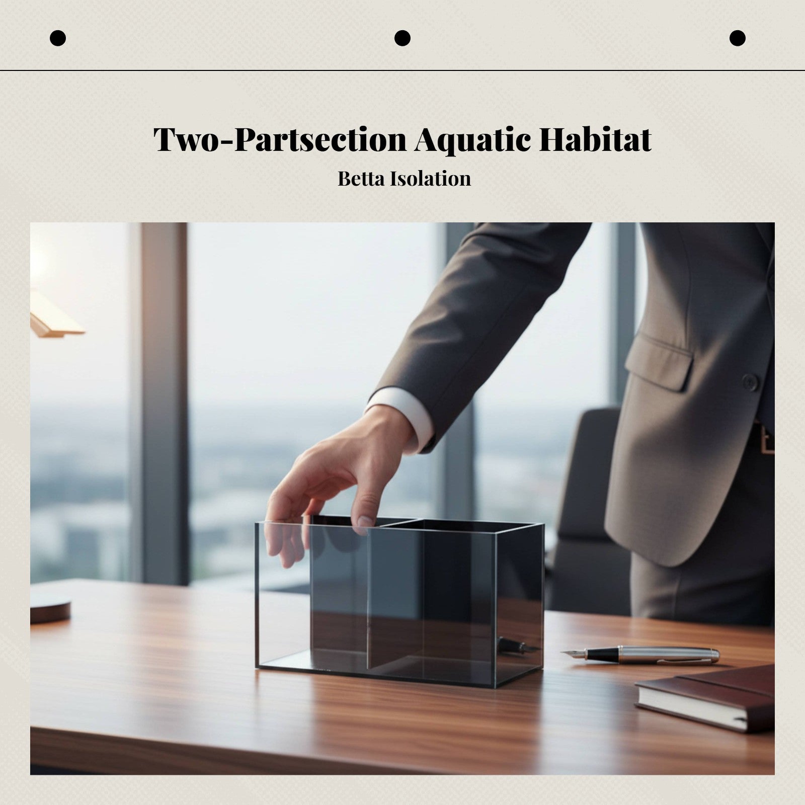 Black Back Glass Fish Bowl, Crystal Clear, Mini Desktop Aquarium, Office, Small Isolation Box